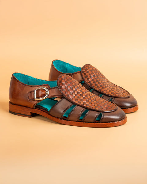 Kinabalu · sandale · cognac et marron
