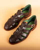 Blanc · sandale · marron
