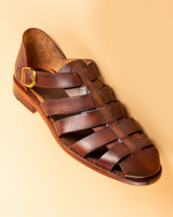 Blanc · sandale · cognac