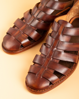Blanc · sandale · cognac