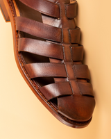 Blanc · sandale · cognac