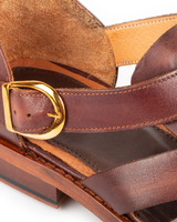 Blanc · sandale · cognac