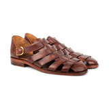 Blanc · sandale · cognac