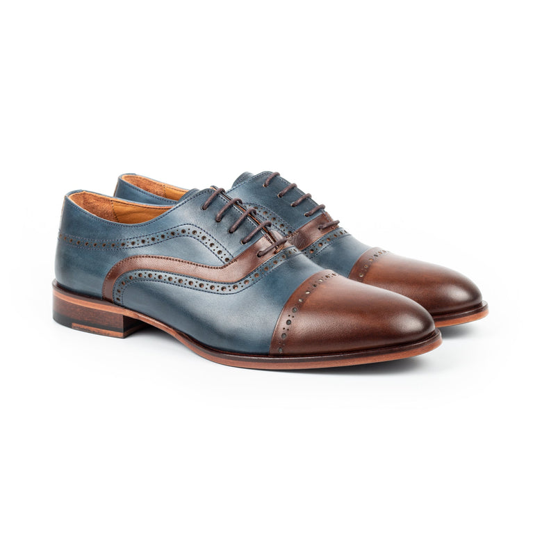 Eryx · richelieu · bleu marine et marron