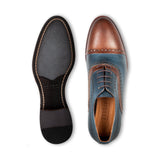 Eryx · richelieu · bleu marine et marron