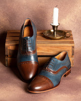 Eryx · richelieu · bleu marine et marron