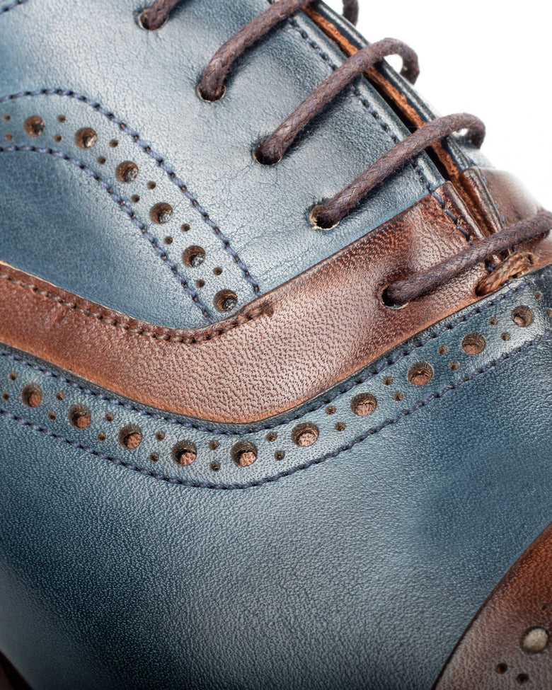 Eryx · richelieu · bleu marine et marron