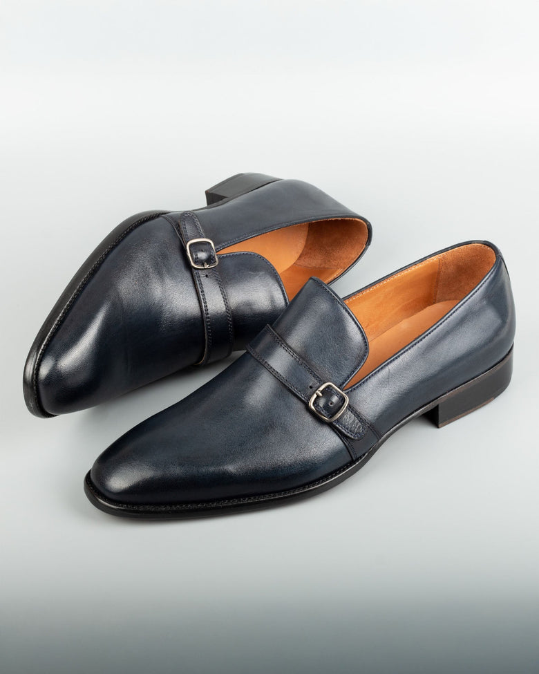Lucania · zapato de hebilla · azul marino