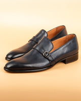 Lucania · zapato de hebilla · azul marino