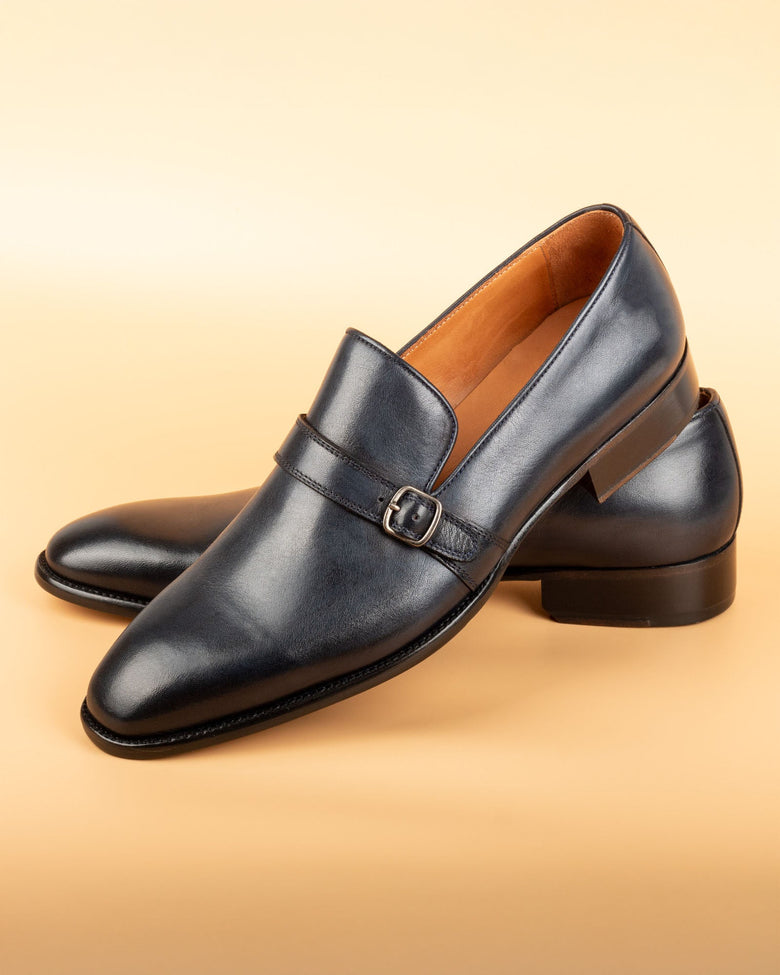 Lucania · zapato de hebilla · azul marino