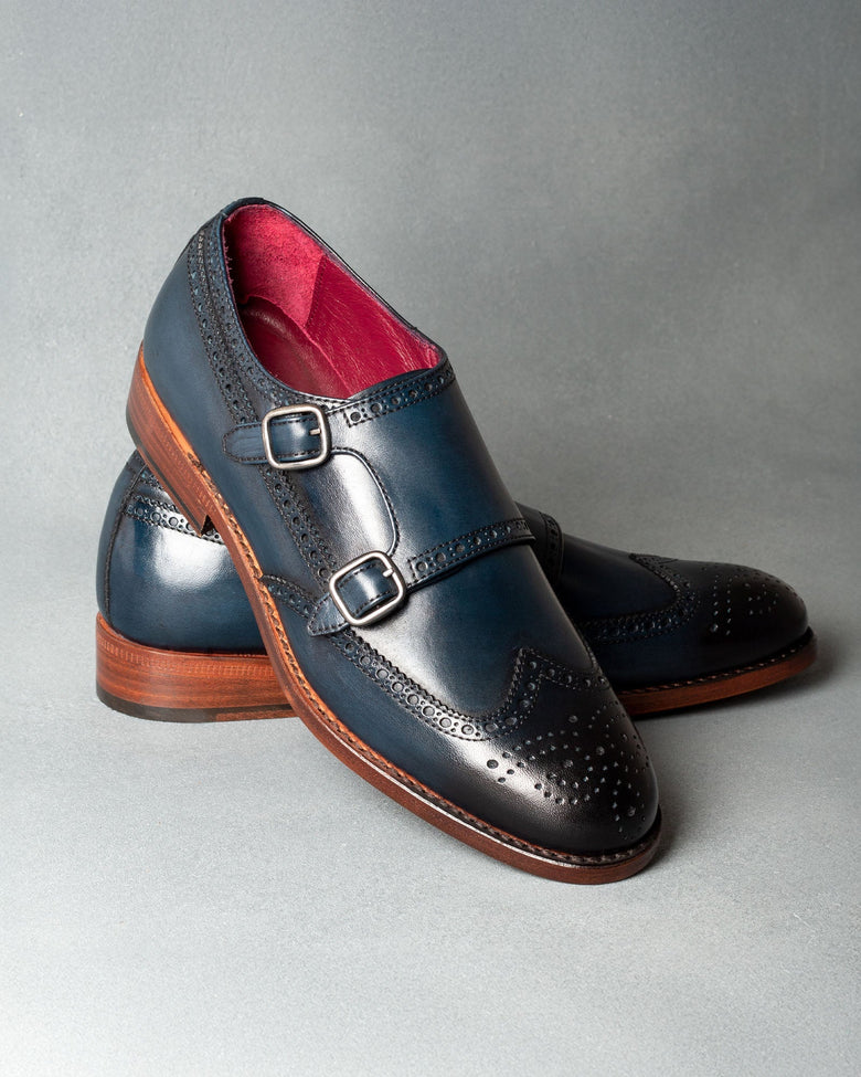 Mercedario · zapato de hebilla · azul marino