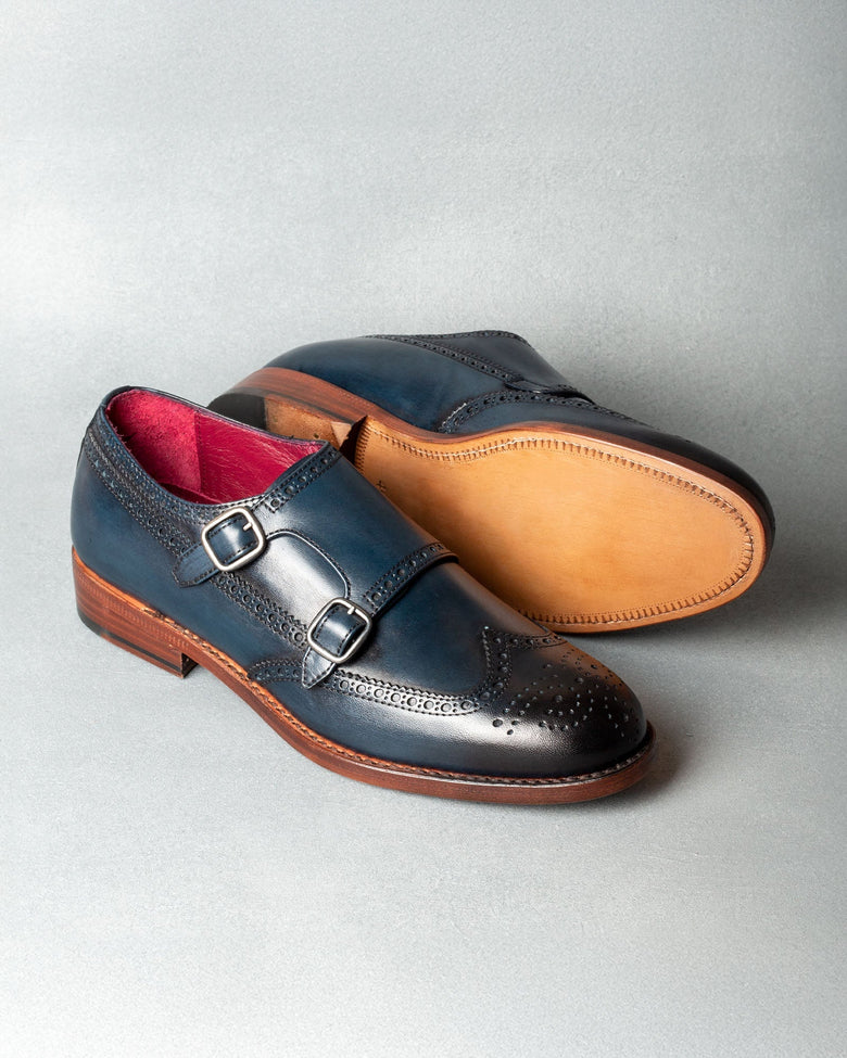 Mercedario · zapato de hebilla · azul marino