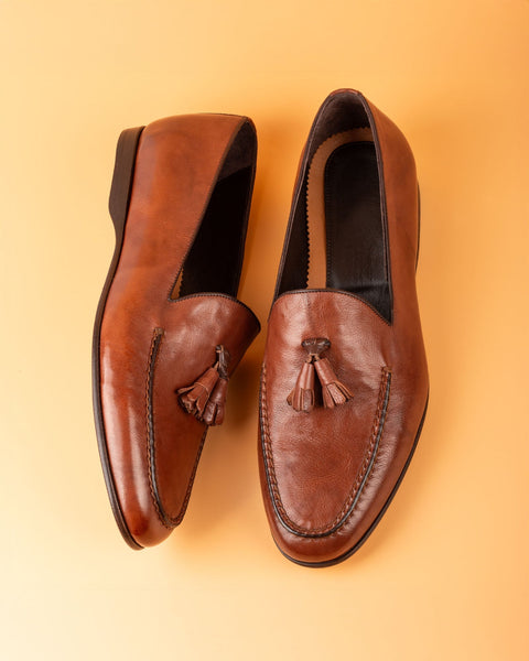Nevis · mocassin · cognac