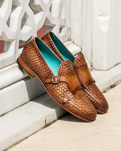 Taranaki · chaussure à boucle · cognac
