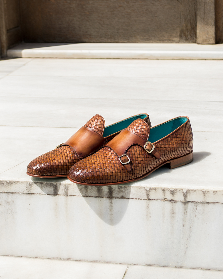 Taranaki · chaussure à boucle · cognac