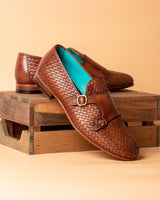 Taranaki · chaussure à boucle · cognac